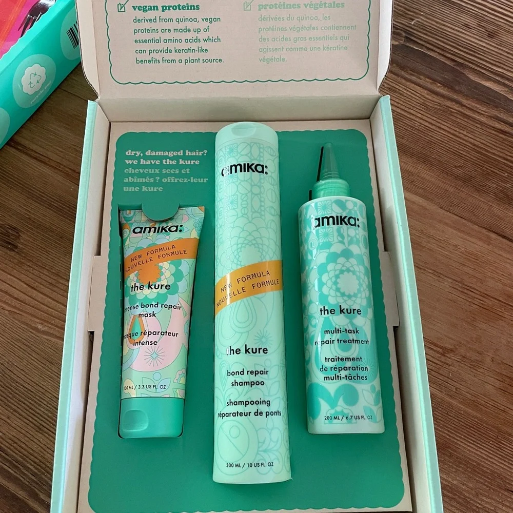 amika hair repair set in teal and coral - Picture 1 of 2